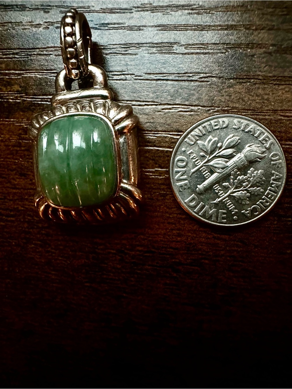 Judith Ripka Genuine Jadeite Pendant Enhancer